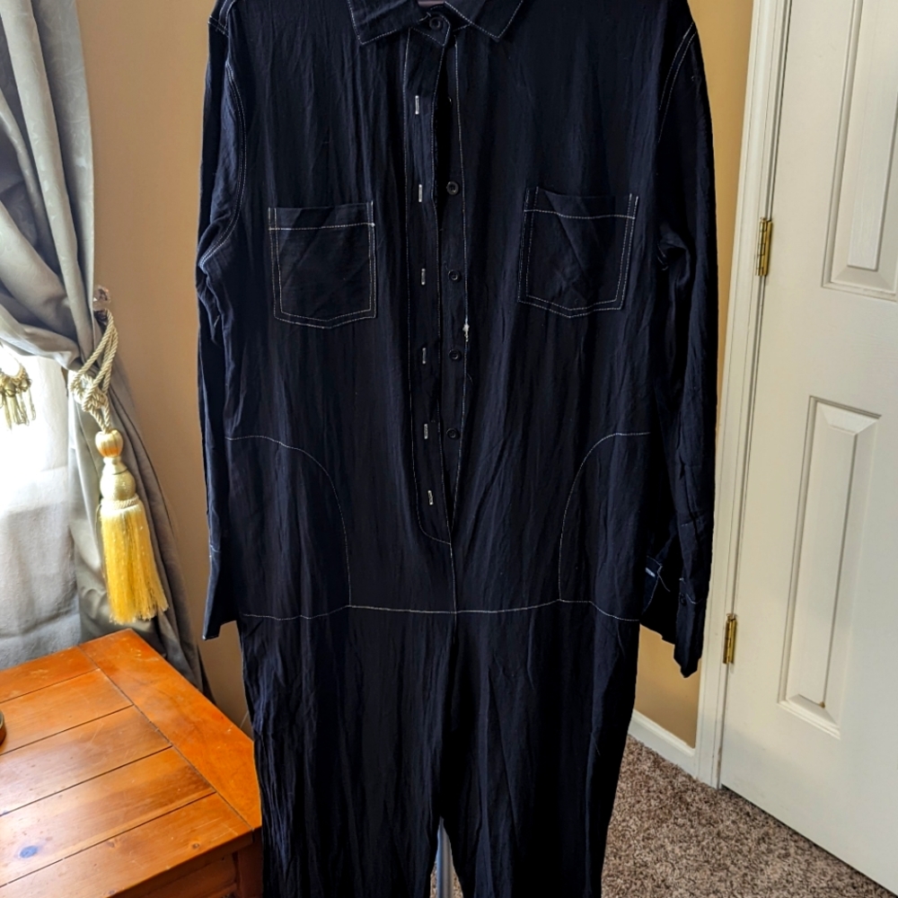 Black Jumpsuit with white stitching